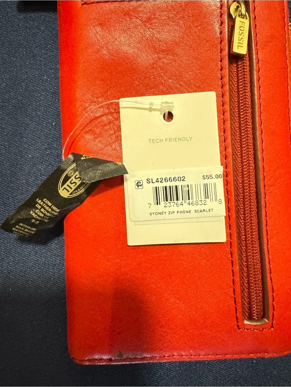 Fossil red leather